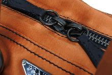 画像をギャラリービューアに読み込む, 極美品 PRADA プラダ ハンドバッグ トライアングルロゴ イタリア製 サテン レザー オレンジ シルバー金具 中古 4b010102