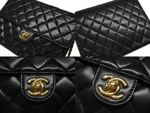 画像をギャラリービューアに読み込む, CHANEL シャネル Sフラップ チェーンショルダーバッグ 10番台 ラムスキン ココマーク キルティング ブラック ゴールド金具 美品 中古 4b010104