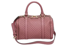 画像をギャラリービューアに読み込む, 極美品 GUCCI グッチ マイクロGG ボストンバッグ ハンドバッグ 269876 525040 イタリア製 レザー ピンク ゴールド金具 中古 4b010106