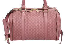 画像をギャラリービューアに読み込む, 極美品 GUCCI グッチ マイクロGG ボストンバッグ ハンドバッグ 269876 525040 イタリア製 レザー ピンク ゴールド金具 中古 4b010106