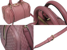 画像をギャラリービューアに読み込む, 極美品 GUCCI グッチ マイクロGG ボストンバッグ ハンドバッグ 269876 525040 イタリア製 レザー ピンク ゴールド金具 中古 4b010106