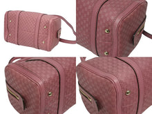 画像をギャラリービューアに読み込む, 極美品 GUCCI グッチ マイクロGG ボストンバッグ ハンドバッグ 269876 525040 イタリア製 レザー ピンク ゴールド金具 中古 4b010106