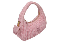 画像をギャラリービューアに読み込む, MIUMIU ミュウミュウ ミュウワンダー マテラッセ ホーボー ワンショルダーバッグ ハンドバッグ ピンク ナイロン 美品 中古 4b010107