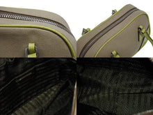 画像をギャラリービューアに読み込む, PRADA プラダ ミニボストンバッグ ハンドバッグ トライアングルロゴ BL0046 レザー キャンバス ベージュ グリーン 美品 中古 4b010109