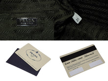 画像をギャラリービューアに読み込む, PRADA プラダ ミニボストンバッグ ハンドバッグ トライアングルロゴ BL0046 レザー キャンバス ベージュ グリーン 美品 中古 4b010109