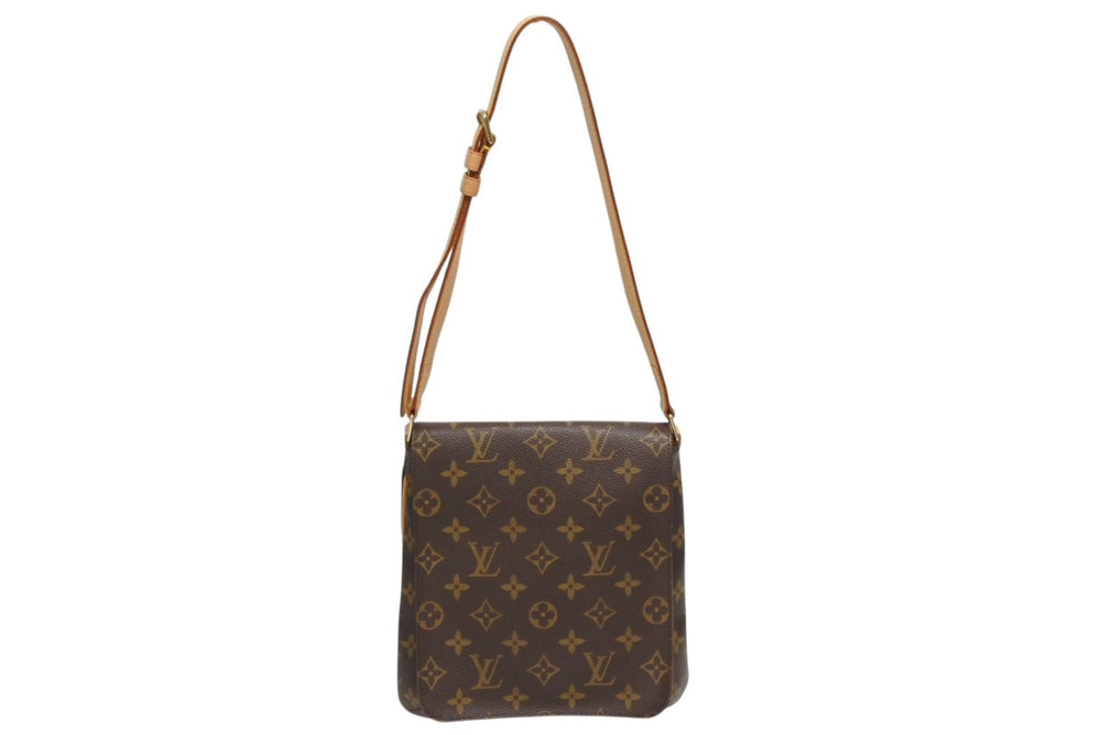 LOUIS VUITTON Monogram Musette Salsa Shoulder Bag M51258 Brown PVC Tanned Leather Gold Hardware Good Condition Used 4b010110