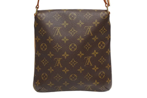 LOUIS VUITTON ルイヴィトン モノグラム ミュゼットサルサ ショルダーバッグ M51258 ブラウン PVC ヌメ革 ゴールド金具 美品 中古 4b010110