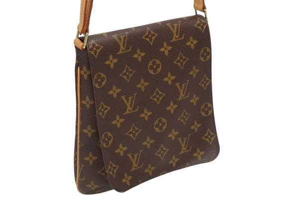 LOUIS VUITTON ルイヴィトン モノグラム ミュゼットサルサ ショルダーバッグ M51258 ブラウン PVC ヌメ革 ゴールド金具 美品 中古 4b010110