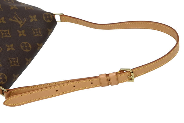 LOUIS VUITTON ルイヴィトン モノグラム ミュゼットサルサ ショルダーバッグ M51258 ブラウン PVC ヌメ革 ゴールド金具 美品 中古 4b010110