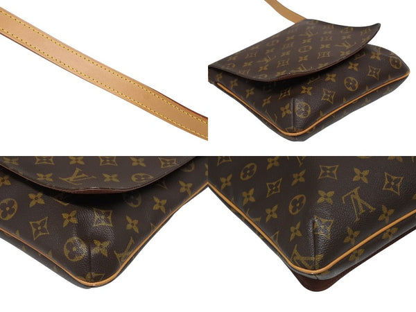 LOUIS VUITTON ルイヴィトン モノグラム ミュゼットサルサ ショルダーバッグ M51258 ブラウン PVC ヌメ革 ゴールド金具 美品 中古 4b010110
