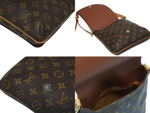 LOUIS VUITTON ルイヴィトン モノグラム ミュゼットサルサ ショルダーバッグ M51258 ブラウン PVC ヌメ革 ゴールド金具 美品 中古 4b010110