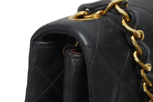 極美品 CHANEL シャネル ミニマトラッセ17 Sフラップ Sチェーンショルダーバッグ 2番台 ラムスキン ココマーク ブラック 中古 4b010113
