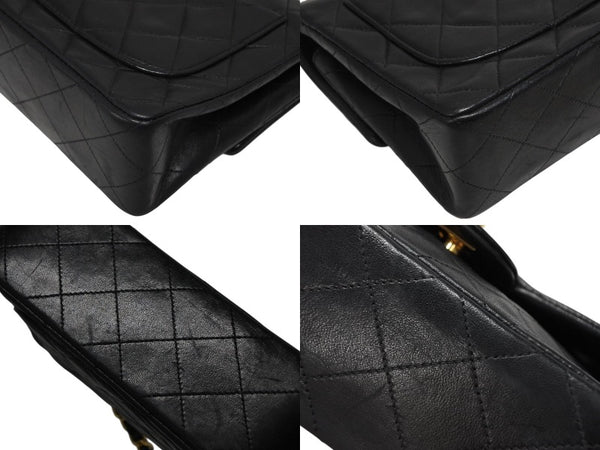 極美品 CHANEL シャネル ミニマトラッセ17 Sフラップ Sチェーンショルダーバッグ 2番台 ラムスキン ココマーク ブラック 中古 4b010113