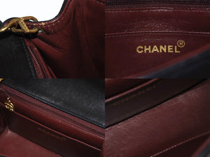 極美品 CHANEL シャネル ミニマトラッセ17 Sフラップ Sチェーンショルダーバッグ 2番台 ラムスキン ココマーク ブラック 中古 4b010113
