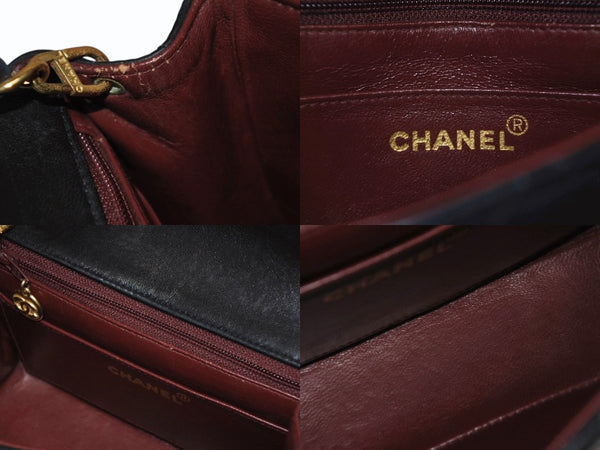 極美品 CHANEL シャネル ミニマトラッセ17 Sフラップ Sチェーンショルダーバッグ 2番台 ラムスキン ココマーク ブラック 中古 4b010113