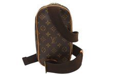 画像をギャラリービューアに読み込む, LOUIS VUITTON ルイヴィトン モノグラム ポシェット ガンジュ ボディバッグ M51870 ブラウン ゴールド金具 美品 中古 4b010115