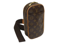 画像をギャラリービューアに読み込む, LOUIS VUITTON ルイヴィトン モノグラム ポシェット ガンジュ ボディバッグ M51870 ブラウン ゴールド金具 美品 中古 4b010115