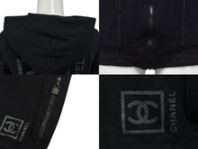 画像をギャラリービューアに読み込む, CHANEL シャネル スポーツライン ジップアップフーディー パーカー P30779K00443 サイズ38 ココマーク ブラック 美品 中古 4b010117