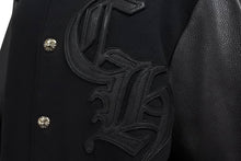 画像をギャラリービューアに読み込む, CHROME HEARTS クロムハーツ JKT GRP NOT BOMBER バーシティジャケット スタジャン サイズM CHレザーパッチ 美品 中古 4b010119
