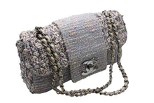 画像をギャラリービューアに読み込む, CHANEL シャネル Sフラップ Wチェーンショルダーバッグ 9番台 ココマーク ツイード レザー マルチカラー シルバー金具 美品 中古 4b010126