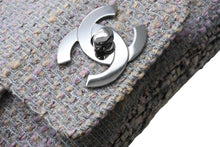 画像をギャラリービューアに読み込む, CHANEL シャネル Sフラップ Wチェーンショルダーバッグ 9番台 ココマーク ツイード レザー マルチカラー シルバー金具 美品 中古 4b010126