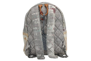 CHANEL シャネル アクト2 グラフィティ バックパック リュック A92352 19番台 ココマーク キャンバス ベージュ 美品 中古 4b010135