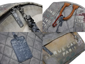 CHANEL シャネル アクト2 グラフィティ バックパック リュック A92352 19番台 ココマーク キャンバス ベージュ 美品 中古 4b010135