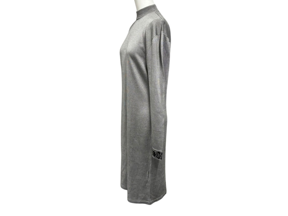 極美品 Dior ディオール ワンピース オールド シルバー レーヨン サイズ L 10819_1812 中古 4b010137