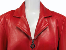 画像をギャラリービューアに読み込む, Christian Dior クリスチャンディオール レザージャケット 7E14020011 レッド サイズ6 美品 中古 4b010151