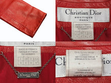 画像をギャラリービューアに読み込む, Christian Dior クリスチャンディオール レザージャケット 7E14020011 レッド サイズ6 美品 中古 4b010151
