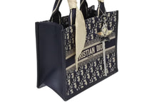 画像をギャラリービューアに読み込む, 極美品 CHRISTIAN DIOR クリスチャンディオール ブックトート スモール ハンドバッグ M1325CZBB_M928 ネイビー オブリーク柄 中古 4b010153