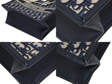 画像をギャラリービューアに読み込む, 極美品 CHRISTIAN DIOR クリスチャンディオール ブックトート スモール ハンドバッグ M1325CZBB_M928 ネイビー オブリーク柄 中古 4b010153