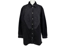 画像をギャラリービューアに読み込む, 極美品 CHANEL シャネル 長袖デニムシャツ P77614V69611 サイズ42 ココマーク ラインストーン ブラック 中古 4b010158