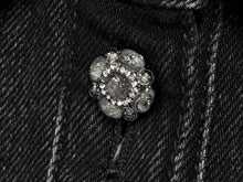 画像をギャラリービューアに読み込む, 極美品 CHANEL シャネル 長袖デニムシャツ P77614V69611 サイズ42 ココマーク ラインストーン ブラック 中古 4b010158