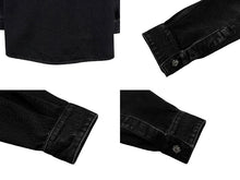 画像をギャラリービューアに読み込む, 極美品 CHANEL シャネル 長袖デニムシャツ P77614V69611 サイズ42 ココマーク ラインストーン ブラック 中古 4b010158