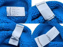 画像をギャラリービューアに読み込む, 新品同様 CHROME HEARTS クロムハーツ クロスパッチ ニットキャップ ビーニー カシミヤ レザー シルバー925 パープル ブルー 中古 4b010160