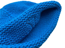 画像をギャラリービューアに読み込む, 新品同様 CHROME HEARTS クロムハーツ クロスパッチ ニットキャップ ビーニー カシミヤ レザー シルバー925 パープル ブルー 中古 4b010160