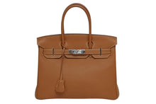 画像をギャラリービューアに読み込む, 極美品 HERMES エルメス バーキン30 ハンドバッグ トゴ ゴールド シルバー金具 ☐I刻印 中古 4b010162
