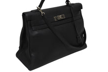 画像をギャラリービューアに読み込む, 新品同様 HERMES エルメス ケリー 40 ハンドバッグ 2WAY ブラック 内縫い トゴ シルバー金具 ◻︎H刻印 中古 4b010164