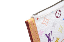画像をギャラリービューアに読み込む, 新品同様 LOUISVUITTON ルイヴィトン ポシェットクレコインケース M92655 モノグラムマルチカラー 村上隆 ホワイト 中古 4b010167