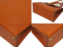 画像をギャラリービューアに読み込む, 極美品 HERMES エルメス ケリー25 2WAY ショルダーバッグ 外縫 ◻︎F刻印 シェーブル オレンジ ゴールド金具 中古 4b010169