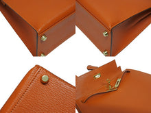 画像をギャラリービューアに読み込む, 極美品 HERMES エルメス ケリー25 2WAY ショルダーバッグ 外縫 ◻︎F刻印 シェーブル オレンジ ゴールド金具 中古 4b010169