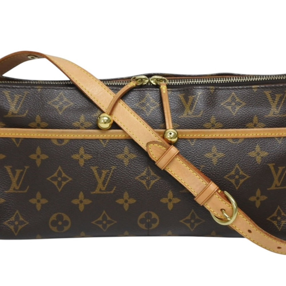 LOUIS VUITTON Popincourt Long Shoulder Bag M40008 Tanned Leather Gold Hardware Brown Good Condition Used 4b010175