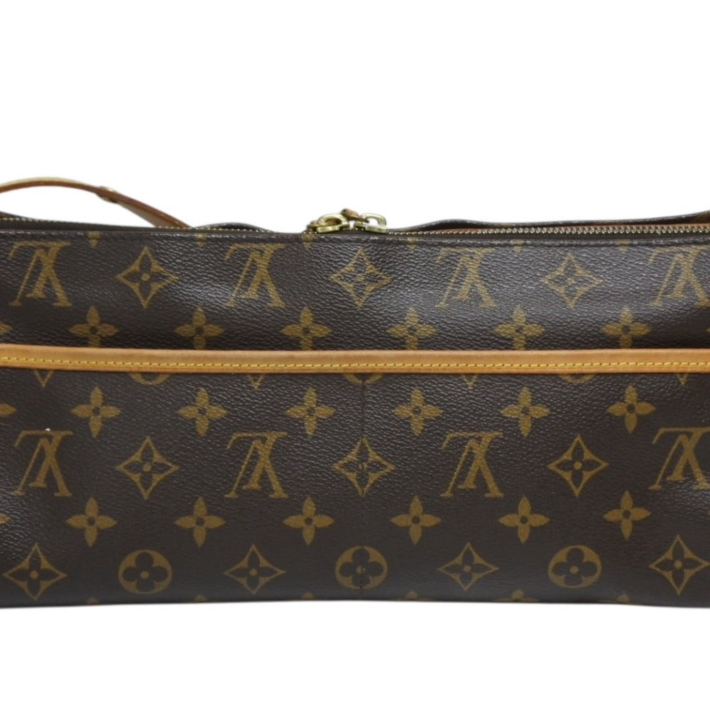 LOUIS VUITTON Popincourt Long Shoulder Bag M40008 Tanned Leather Gold Hardware Brown Good Condition Used 4b010175