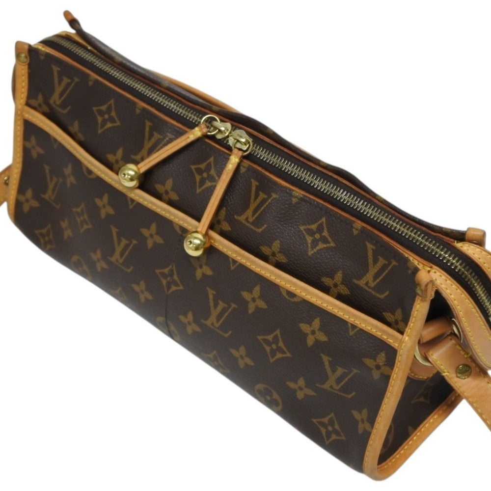 LOUIS VUITTON Popincourt Long Shoulder Bag M40008 Tanned Leather Gold Hardware Brown Good Condition Used 4b010175