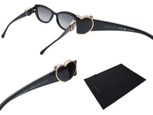 画像をギャラリービューアに読み込む, CHANEL シャネル サングラス アイウェア サイズ54□18 140 622/S8 ココマーク ハート ブラック ゴールド 美品 中古 4b010182