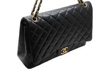 画像をギャラリービューアに読み込む, 極美品 CHANEL シャネル マトラッセ33 Wフラップ Wチェーン ショルダーバッグ 15番台 ラムスキン ブラック ゴールド金具 中古 4b010200