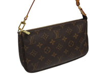 画像をギャラリービューアに読み込む, LOUIS VUITTON ルイヴィトン ポシェット アクセソワール アクセサリーポーチ M51980 モノグラム ブラウン レザー PVC 美品 中古 4b010201