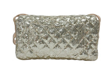 画像をギャラリービューアに読み込む, CHANEL シャネル ショルダーバッグ 13番台 ココマーク スパンコール ストロー ゴールド ベージュ マットゴールド金具 美品 中古 4b010207