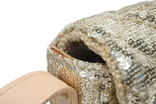 画像をギャラリービューアに読み込む, CHANEL シャネル ショルダーバッグ 13番台 ココマーク スパンコール ストロー ゴールド ベージュ マットゴールド金具 美品 中古 4b010207